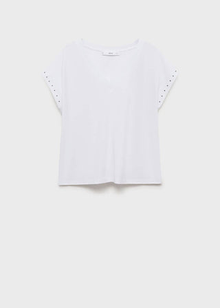 Camiseta Manga Corta Detalle Tachuelas