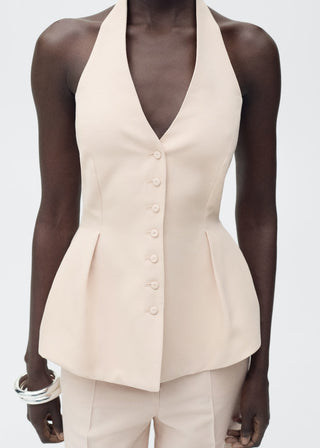 Chaleco Cuello Halter con Pinzas