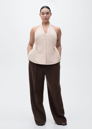 Chaleco Cuello Halter con Pinzas
