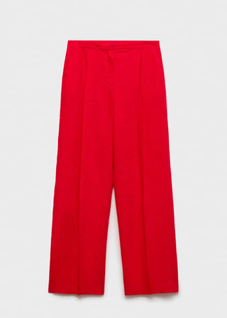 Pantalón Recto con Pinzas de Lino