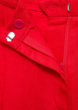 Pantalón Recto con Pinzas de Lino