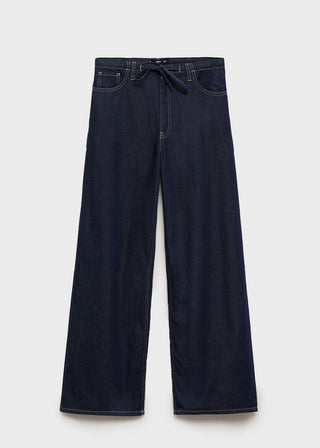 Pantalón Denim Wide Leg con Cinturón