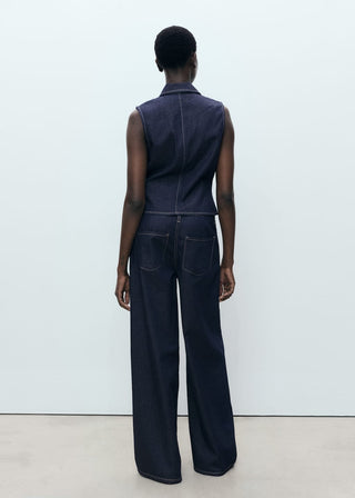 Pantalón Denim Wide Leg con Cinturón