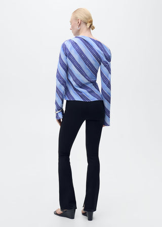 Blusa Asimétrica con Estampado de Rayas