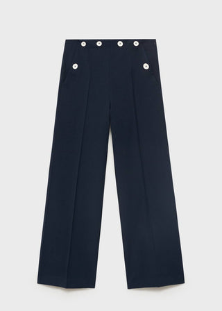 Pantalón Recto con Detalle de Botones