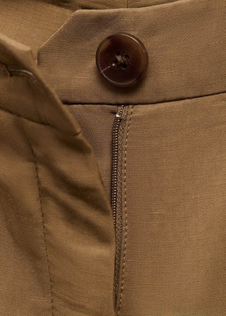Pantalón de Lino con Pinzas Delanteras