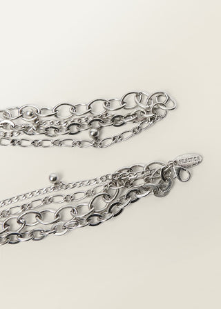 Collar Cadenas Colgantes Combinadas