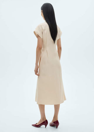 Vestido Camisero con Detalle Cruzado en Cintura