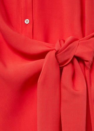 Vestido Camisero con Detalle Cruzado en Cintura