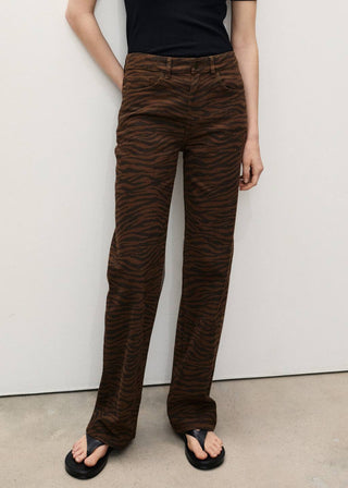 Jeans Rectos con Estampado Animal Print