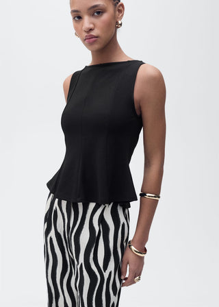 Blusa Evasé Cuello Barco