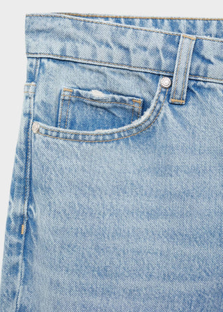 Jeans Rectos Tiro Medio con Bolsillos