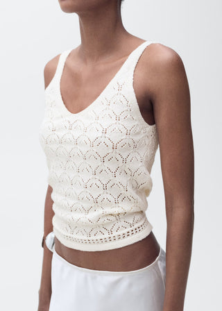 Blusa de Punto con Detalles Calados