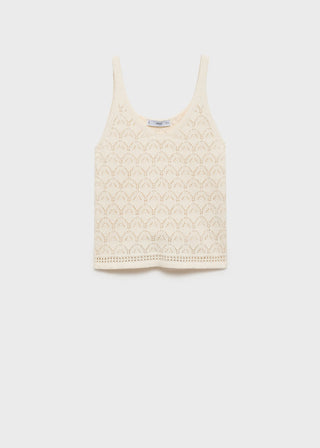 Blusa de Punto con Detalles Calados