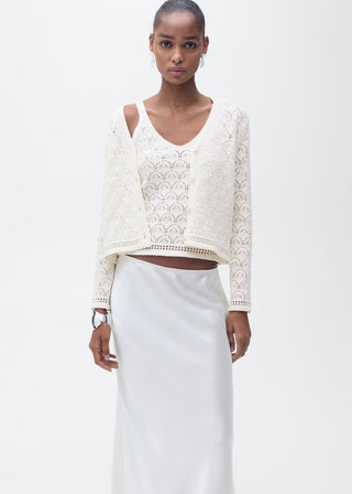 Blusa de Punto con Detalles Calados