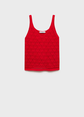 Blusa de Punto con Detalles Calados