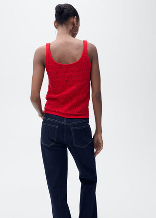 Blusa de Punto con Detalles Calados