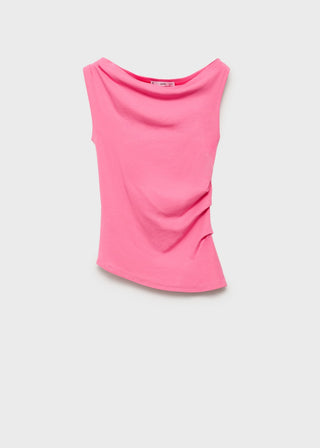 Blusa sin Mangas Corte Asimétrico