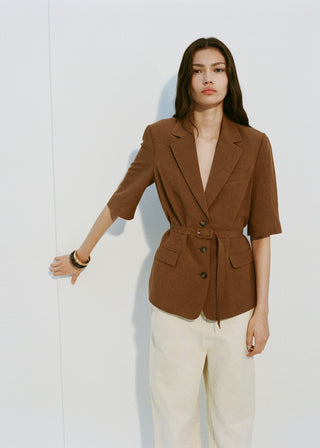 Blazer Manga Corta con Cinturón