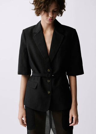 Blazer Manga Corta con Cinturón