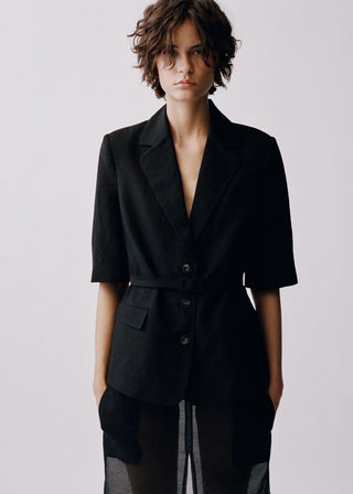 Blazer Manga Corta con Cinturón