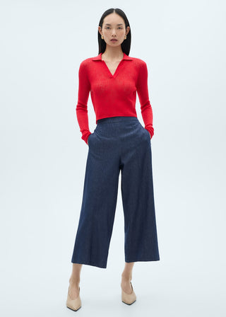 Pantalón Culotte con Cintura Elástica