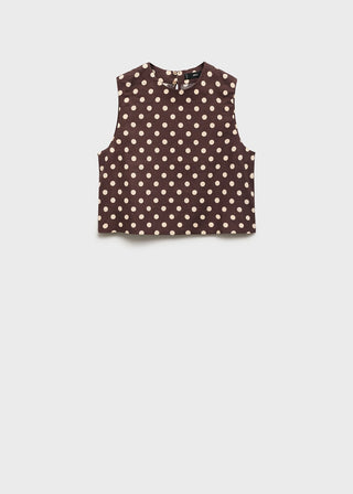 Blusa Crop con Estampado de Puntos