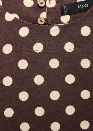 Blusa Crop con Estampado de Puntos