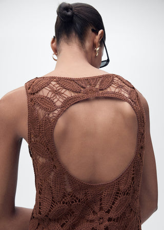 Vestido con Espalda Abiera de Crochet
