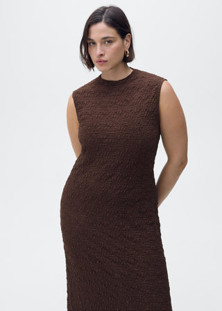 Vestido Cuello Perkins con Textura