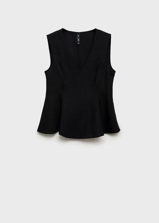 Blusa de Tirantes Peplum con Lino