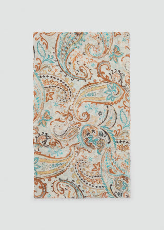 Bufanda de Lino con Estampado Paisley