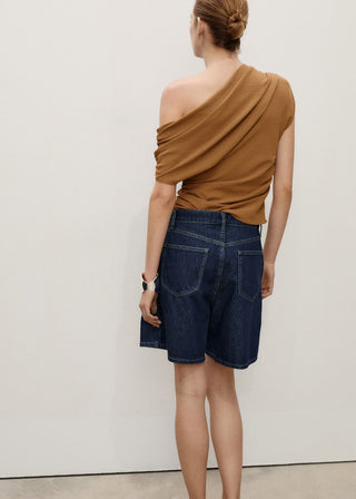 Short Denim con Pinzas Delanteras