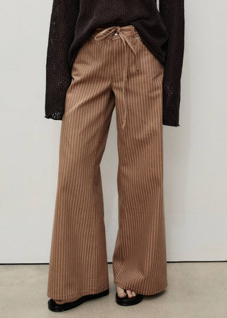 Jeans Wide Leg Talle Bajo de Rayas