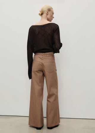 Jeans Wide Leg Talle Bajo de Rayas