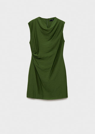 Vestido sin Mangas con Cuello Drapeado