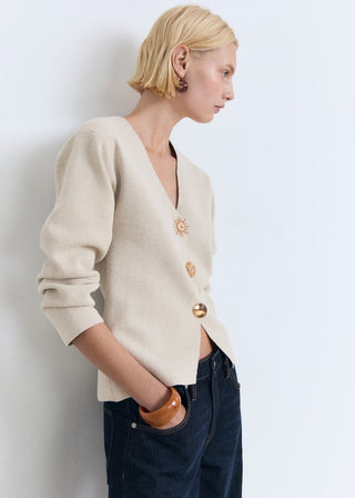 Chaqueta de Punto con Botones Joya
