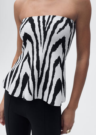 Blusa Peplum con Estampado Animal Print