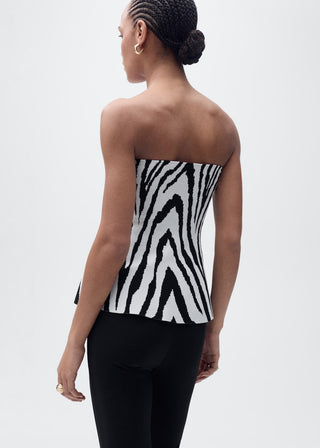 Blusa Peplum con Estampado Animal Print