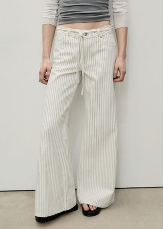 Jeans Wide Leg Talle Bajo de Rayas