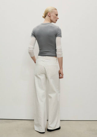 Jeans Wide Leg Talle Bajo de Rayas