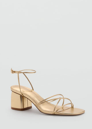 Sandalias de Tacón con Tiras Cruzadas