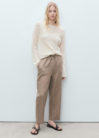 Pantalón Recto con Cintura Elástica