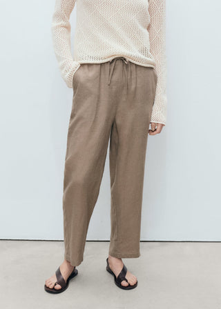 Pantalón Recto con Cintura Elástica
