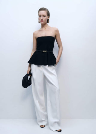 Blusa Peplum con Hombros Descubiertos