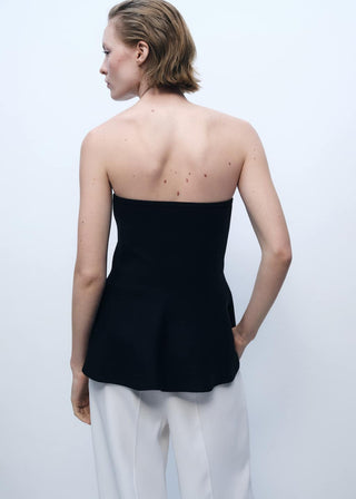 Blusa Peplum con Hombros Descubiertos