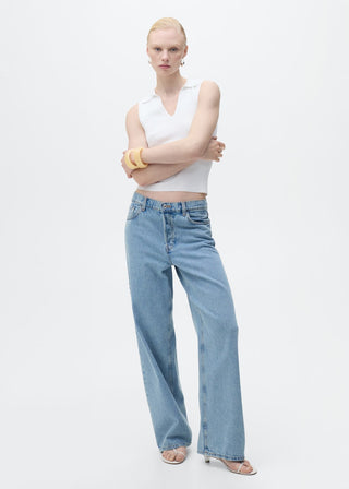 Blusa de Punto Cuello Polo
