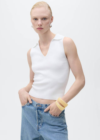 Blusa de Punto Cuello Polo