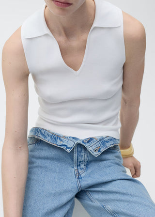 Blusa de Punto Cuello Polo