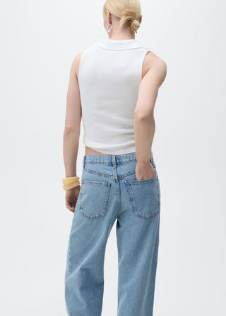 Blusa de Punto Cuello Polo